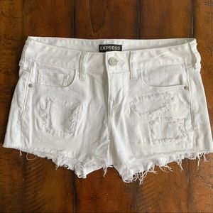 Express Shortie Denim Shorts, Size 2, Low Rise